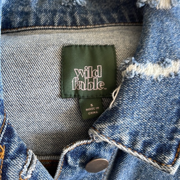 Wild Fable Distressed Jean Vest - Picture 4 of 5